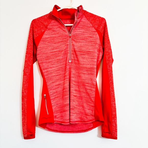 Athleta Womens Running Wild Half Zip Pullover Jacket Orange/Red Women's Size S - Picture 1 of 8